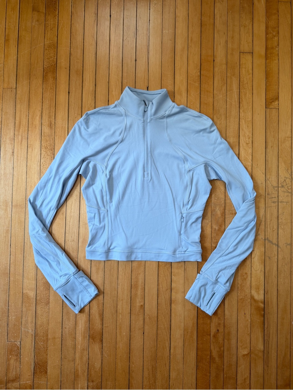 Lululemon Its Rulu Cropped Half Zip Women’s Light Blue Quarter Zip Sz. 4